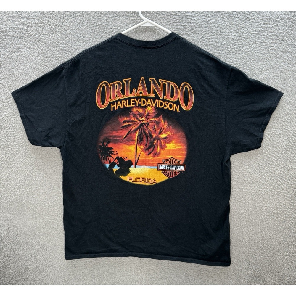 Harley Davidson Shirt Adult XL Black Motorcycle Biker Grunge Skater Thrasher Y2K